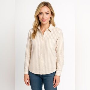 Sarah Alexandra Striped Button-Down Shirt - Size 10